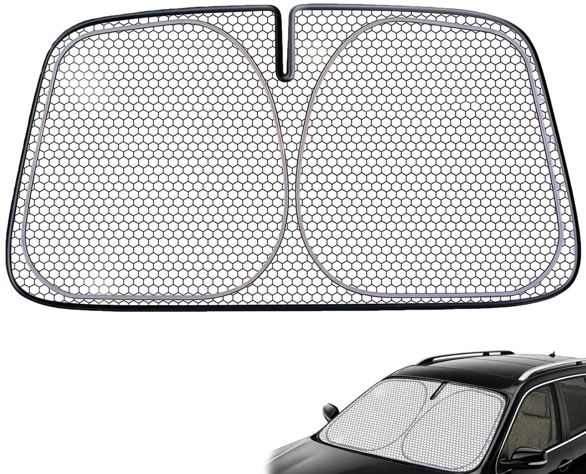 Namajunas - Onnescherm Binnenkant Voorruit Auto- 140*70cm - Zilver - Inclusief opbergtas - Warmte-isolatie - Universele pasvorm - Accessories - Auto zonnescherm - Opvouwbare dubbellaagse UV-werende