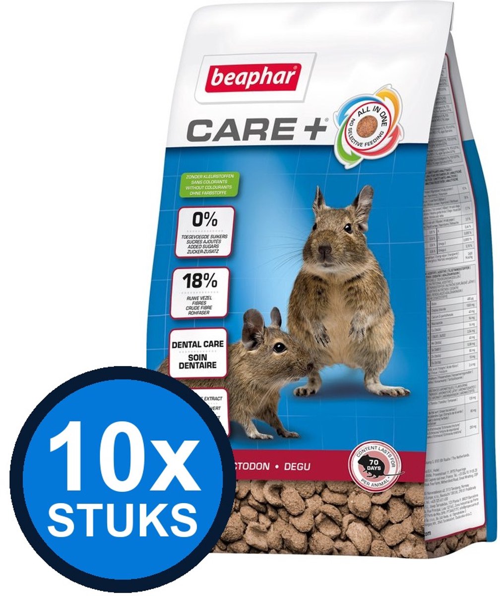 10x Beaphar - Care+ degoe 700gr - Knaagdierenvoer - 700 g