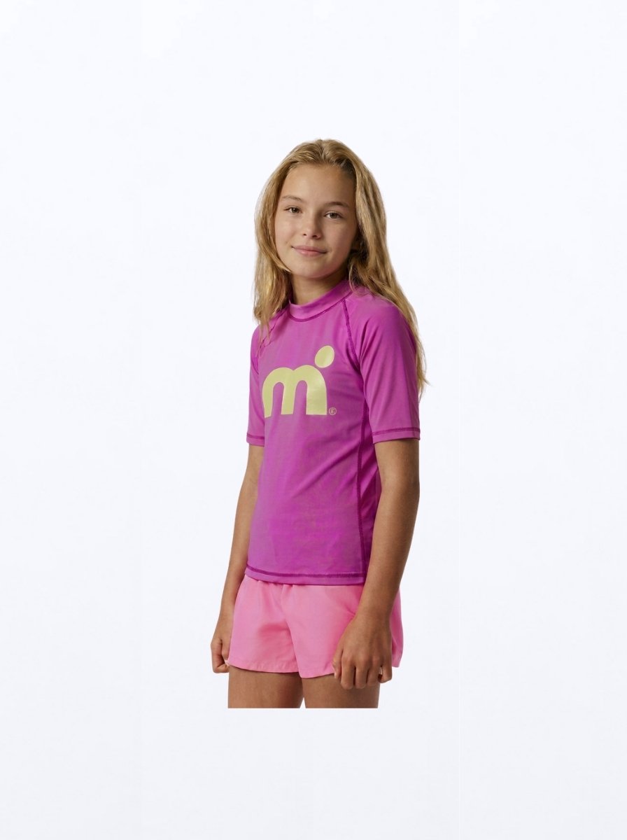 Mistral Ocean Kinder Rash Guard Meisjes | Roze | Maat 128 | Korte Mouw | UV-Beschermend Watershirt | Voor SUP, Surfen en Strand