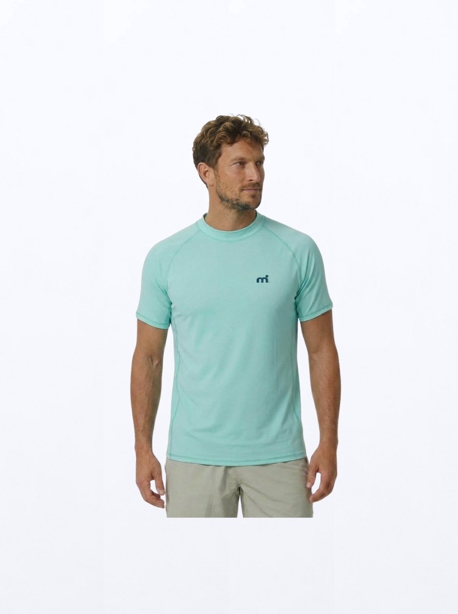 Mistral Ocean Heren Rash Guard | Opal Blauw | Maat XL | Korte Mouw | UV-Beschermend Watershirt | Voor SUP, Surfen, Windsurfen en Strand