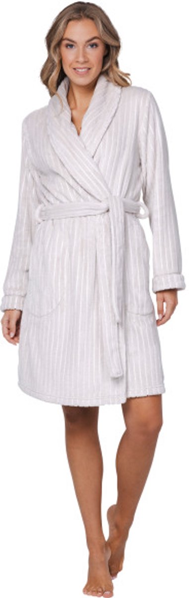 Pastunette Premium - Badjas - Grace - Fleece - Creme