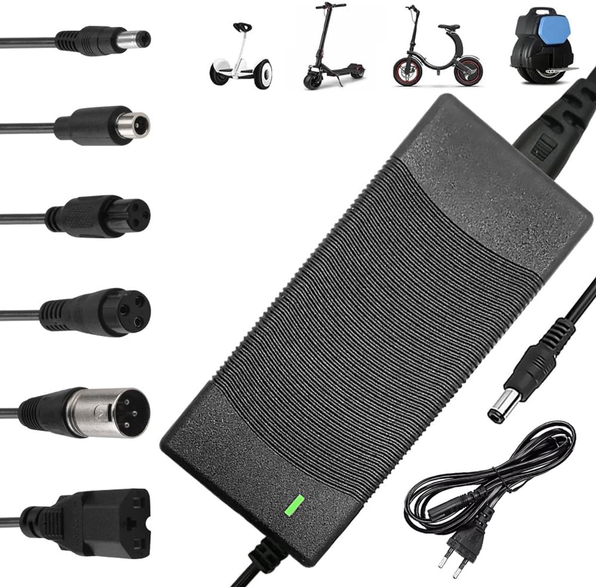 Elektrische Scooterlader - 42V 2A Hoverboard-Oplader - Oplader Voor Scootmobielen Met 6 Aansluitingen - Geschikt Voor Xiaomi M365/Pro/Mi 3/1s