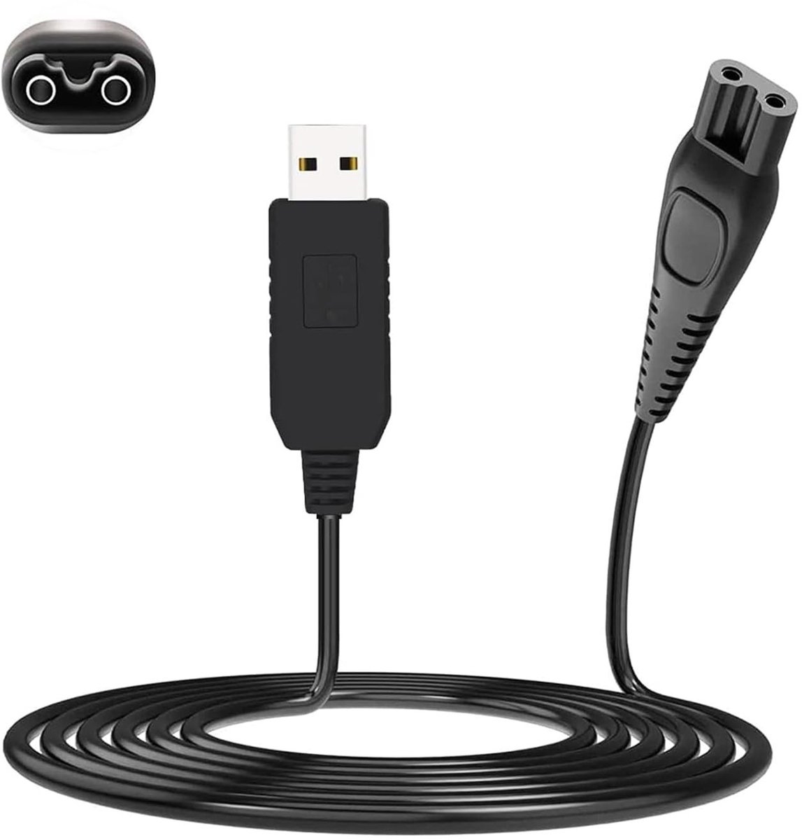 Vervangende USB Oplaadkabel voor Scheerapparaten, 15 V, Compatibel met Diverse Modellen, Ideaal voor Thuisgebruik en Reizen