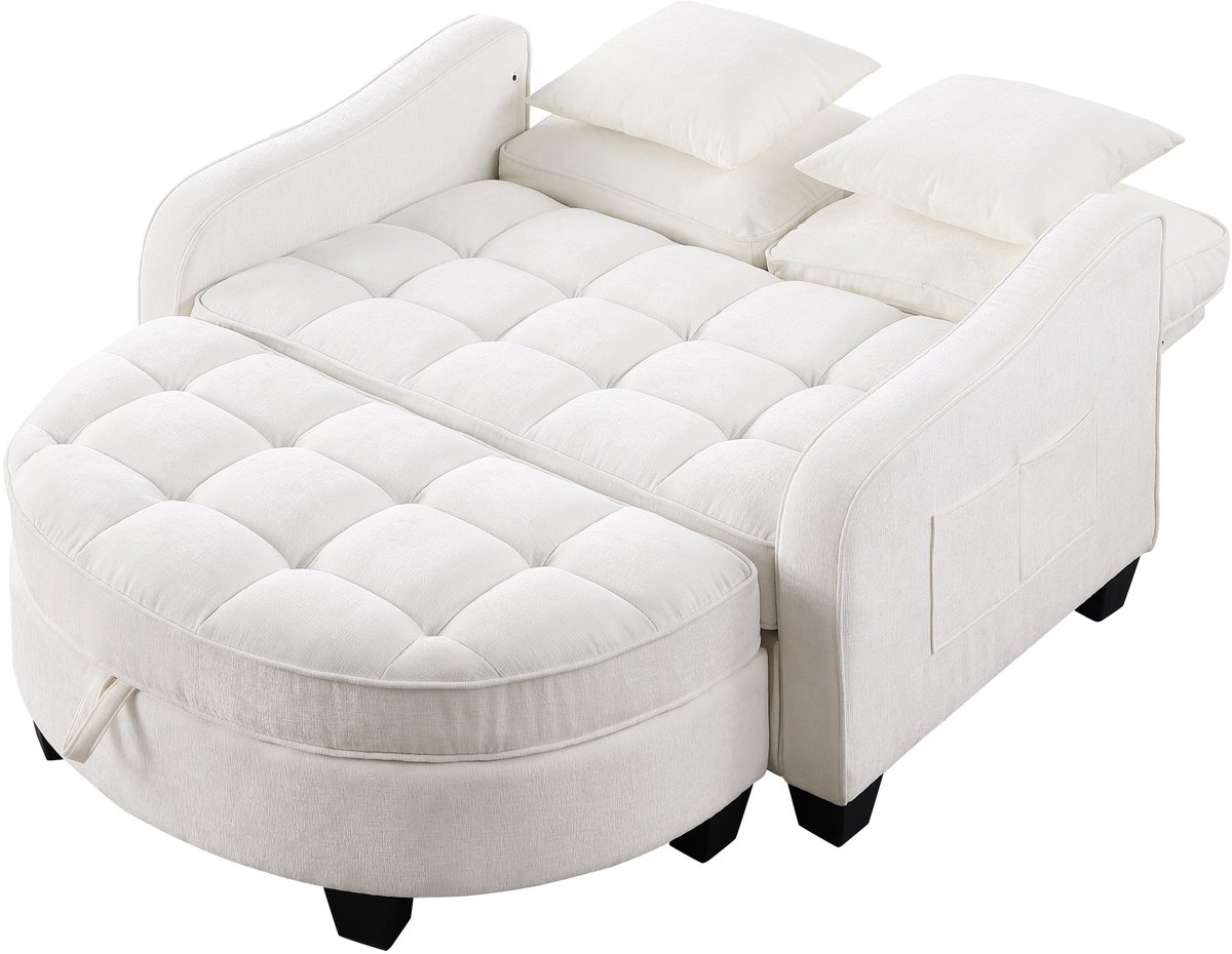 YYchan modulaire bank met hocker - beige - 132 x 129 x 93 cm