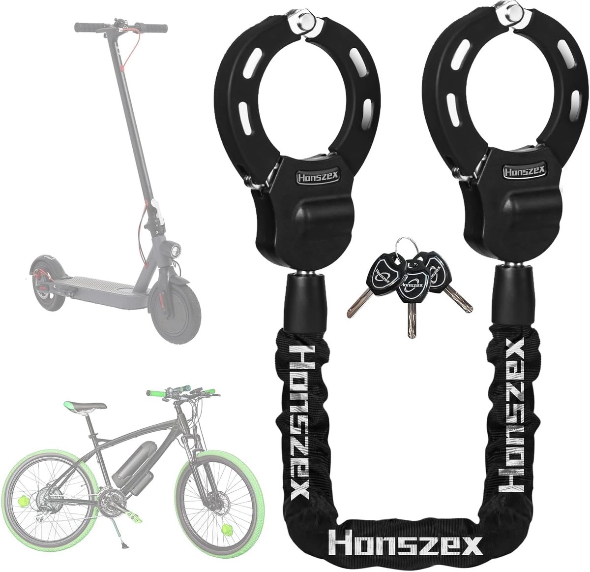 SnelShoppen - E-Scooter Lock, Handboeien Slot, Hoogwaardige Anti-Diefstal Beveiliging, 36.22 Inch Fiets Slot van Volle Legering Staal voor E-Scooters,