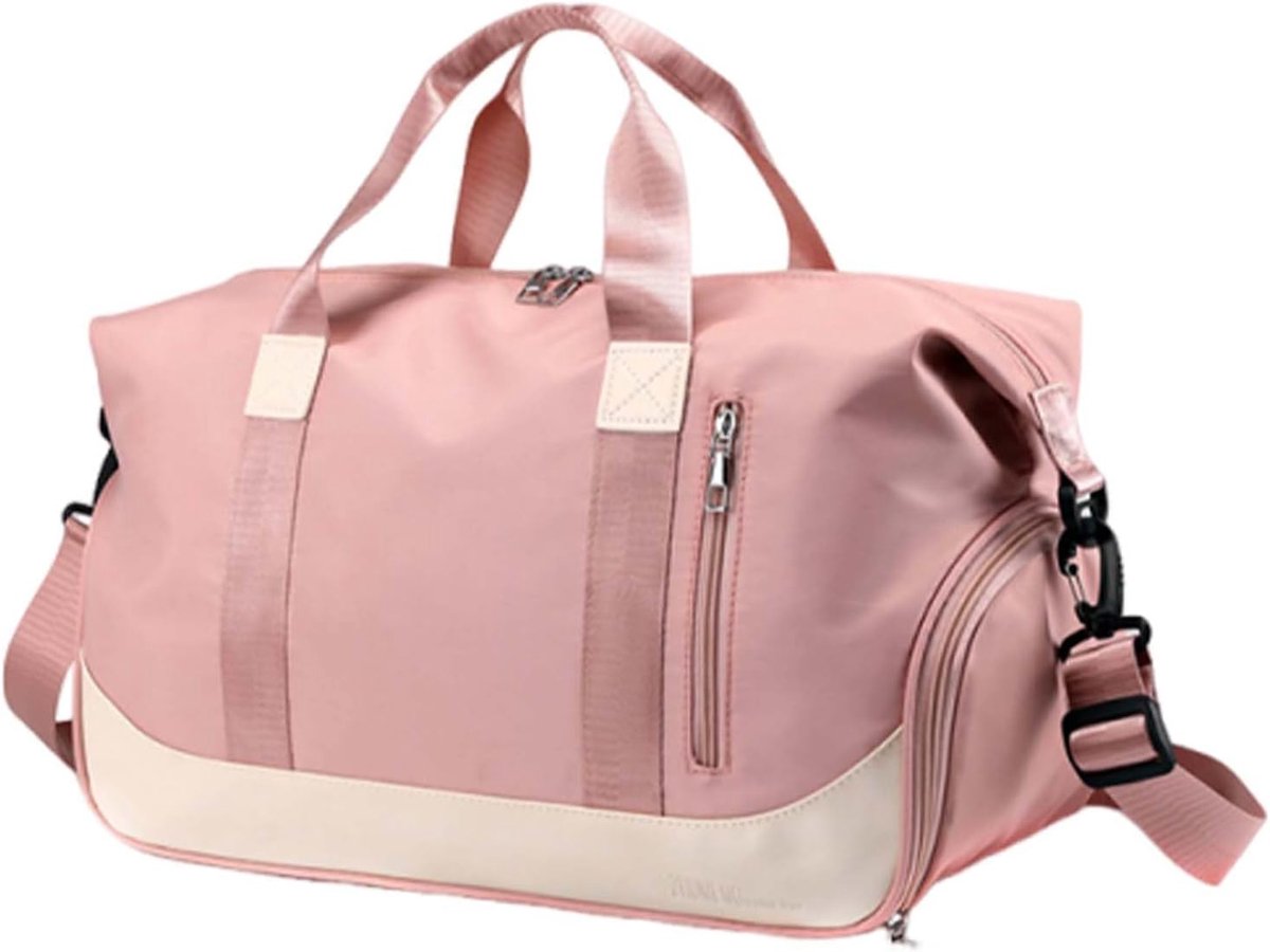 Thijox - Waterdichte Reistas, Sporttas Weekendtas met Schoenenvak, Lichtroze, Klassiek, Ideaal voor Heren en Dames, Perfect voor Yoga, Camping, Fitnes