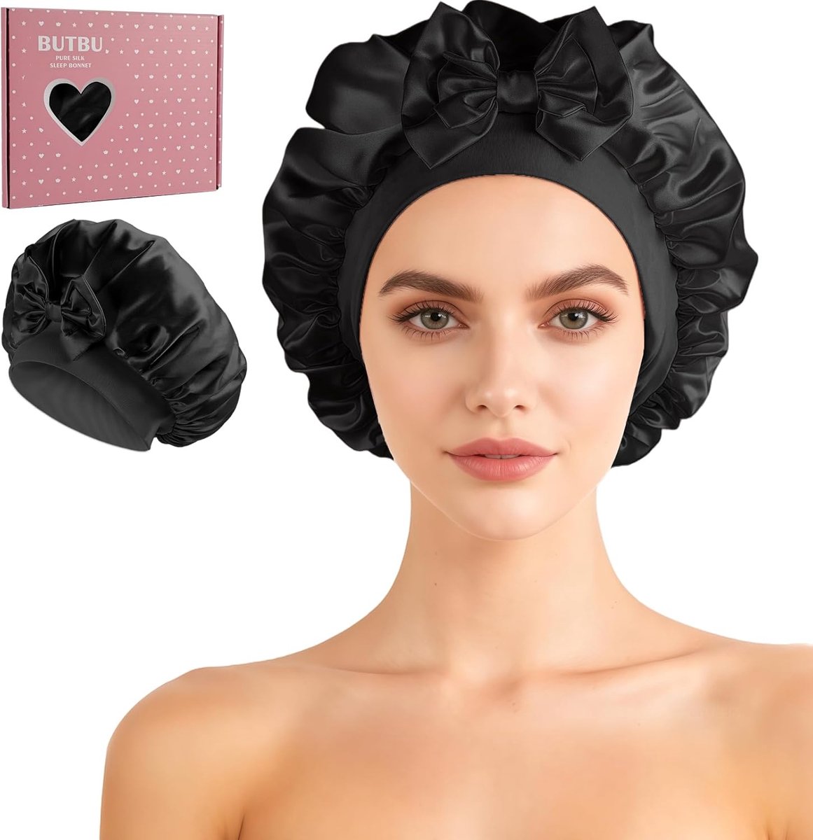 Thijox - Satijnen Slaapmuts - 100% Moerbeizijde - Dubbele Laag - Zachte, Ademend, Elastische Haarmuts voor Krullend Haar - Eén Maat - Perfect Geschenk