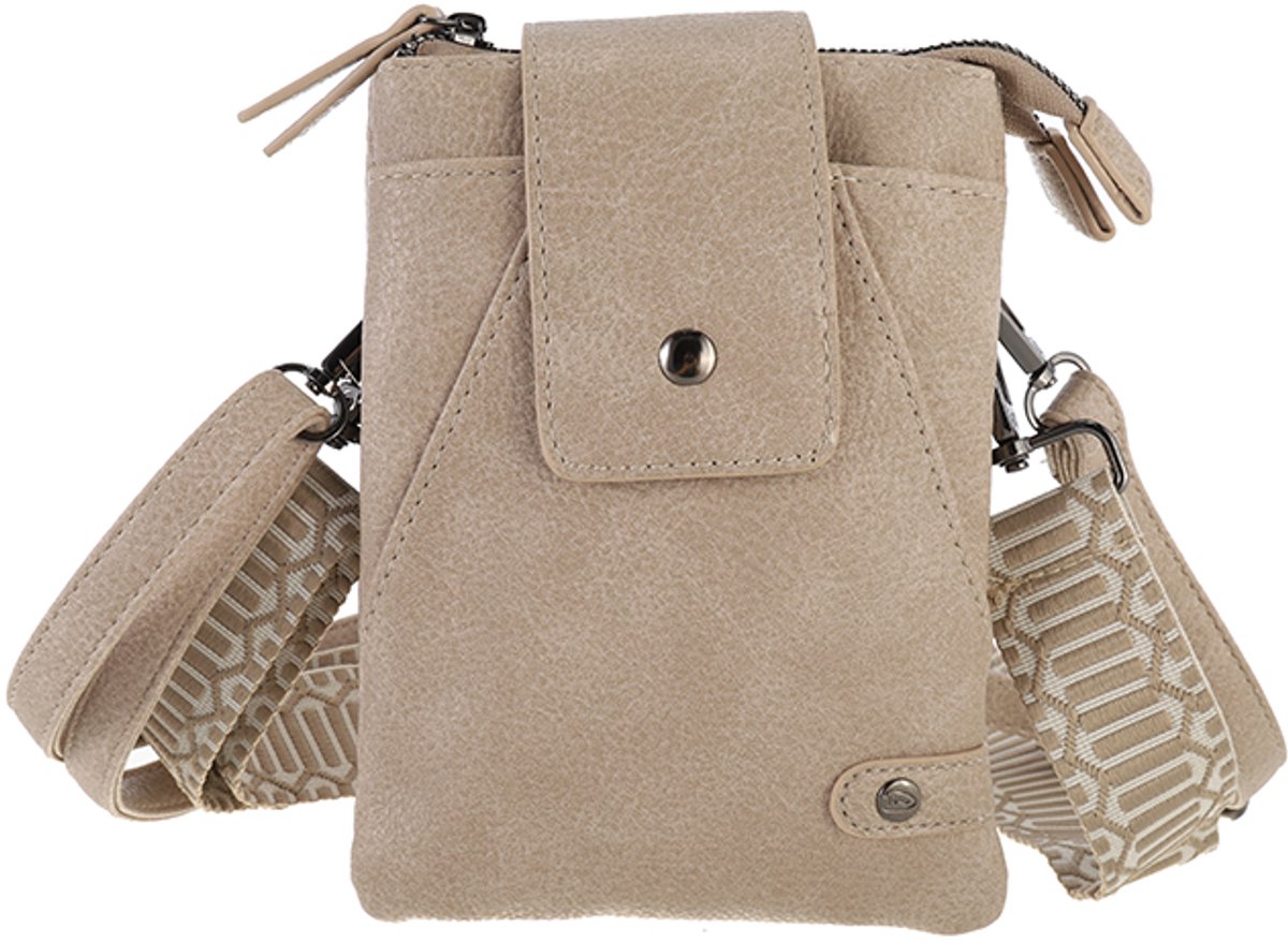 Taupe crossbody en telefoontasje Horton- klein tasje- festivaltasje- Moederdag- Kerst- Sint- trendy