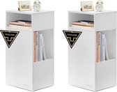 Conway Living® Nachtkastje - Set van 2 Nachtkastjes - Bijzettafel - Smal - Voor Kleine Ruimtes - 3 Lades - Wit 30x60x25 cm - Toolless Assembly – in 10 minuten klaar