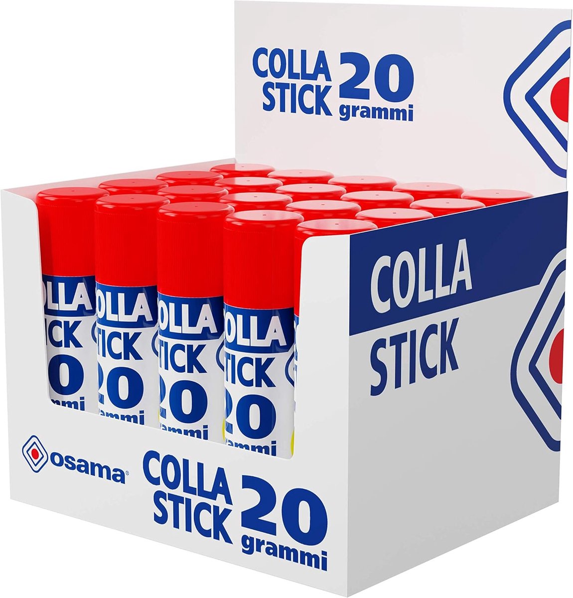Thijox - Extra sterke lijmstift, doos met 20 stuks, 20 g - Plaksticks voor papier, karton, stoffen, school, kantoor, kindvriendelijk, snel drogend, op