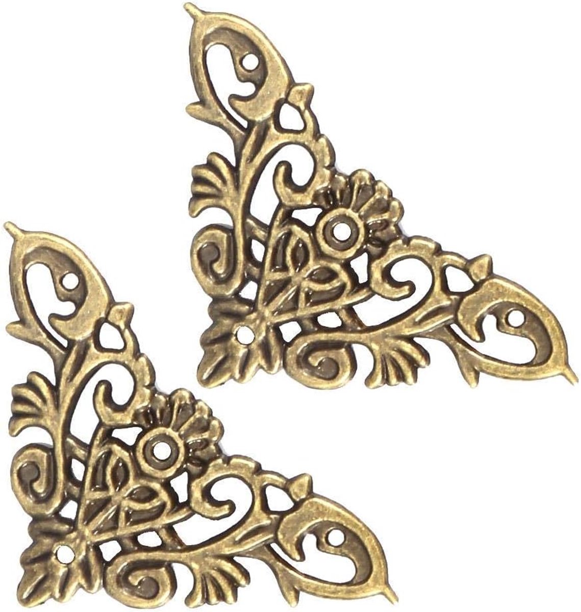 SnelShoppen - Decoratieve Hoekbeschermers 12PCS, Antieke Stijl Gasket Houder, Houten Box Hoekdecor Hardware Accessoires, Duurzaam en Eenvoudig te Inst