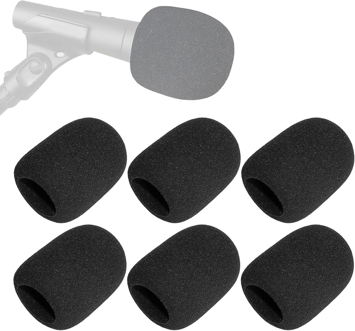 Pack of 6 Foam Windscreens, Micro Protector for Shure Sm58, Foam Micro Protector, Anti-Pop for Microphone, Replacement - ShopVlot