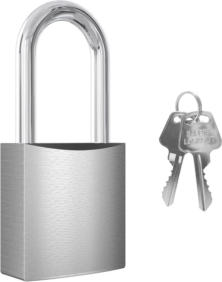 Robuuste Aluminium Hangslot 44MM - Weerbestendig en Roestvrij met 2 Sleutels voor Gym, Garage, Schuur en Magazijn