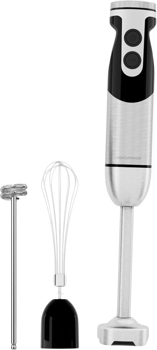 Thijox - MegaWise 3-in-1 Staafmixer, Krachtige MOTOR Staafmixer met 12 Versnellingen, Robuuste Titanium Gecoate Roestvrijstalen Messen, Keukenhulp voo