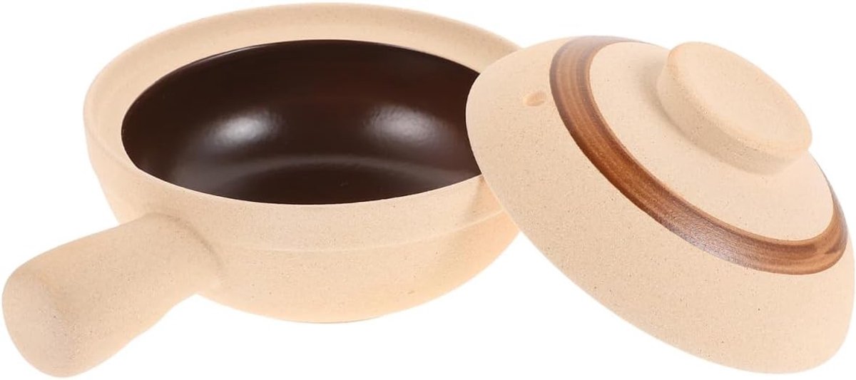 Keramische kookpot met deksel voor thuisgebruik, ideaal voor soepen, rijst en stoofschotels