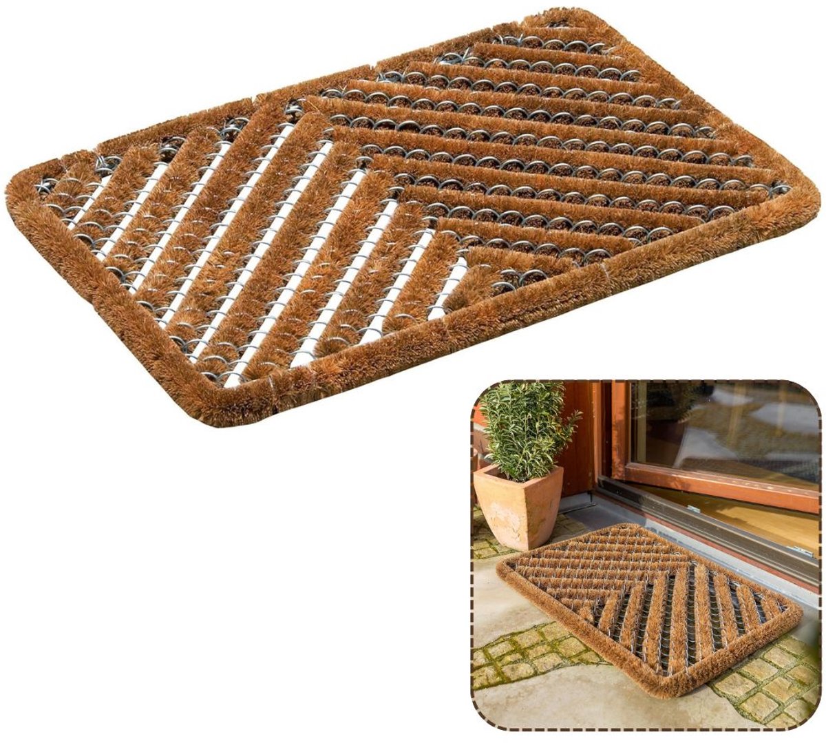 CLVP® Borstelmat Voor Buiten – Voetenveger Van Kokusrubber – Deurmat Binnen Antislip