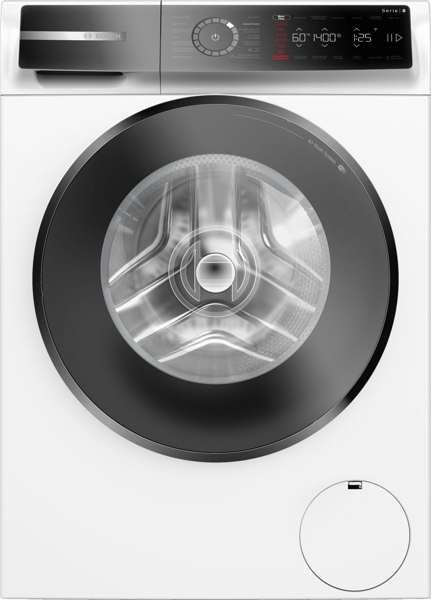 Bosch WGB25400FG - Serie 8 - Wasmachine met stoom - 10 kg - 1400 rpm - 40% zuiniger dan energielabel A - Iron assist: vermindert kreukels tot 50% - Home Connect - NL/ FR display