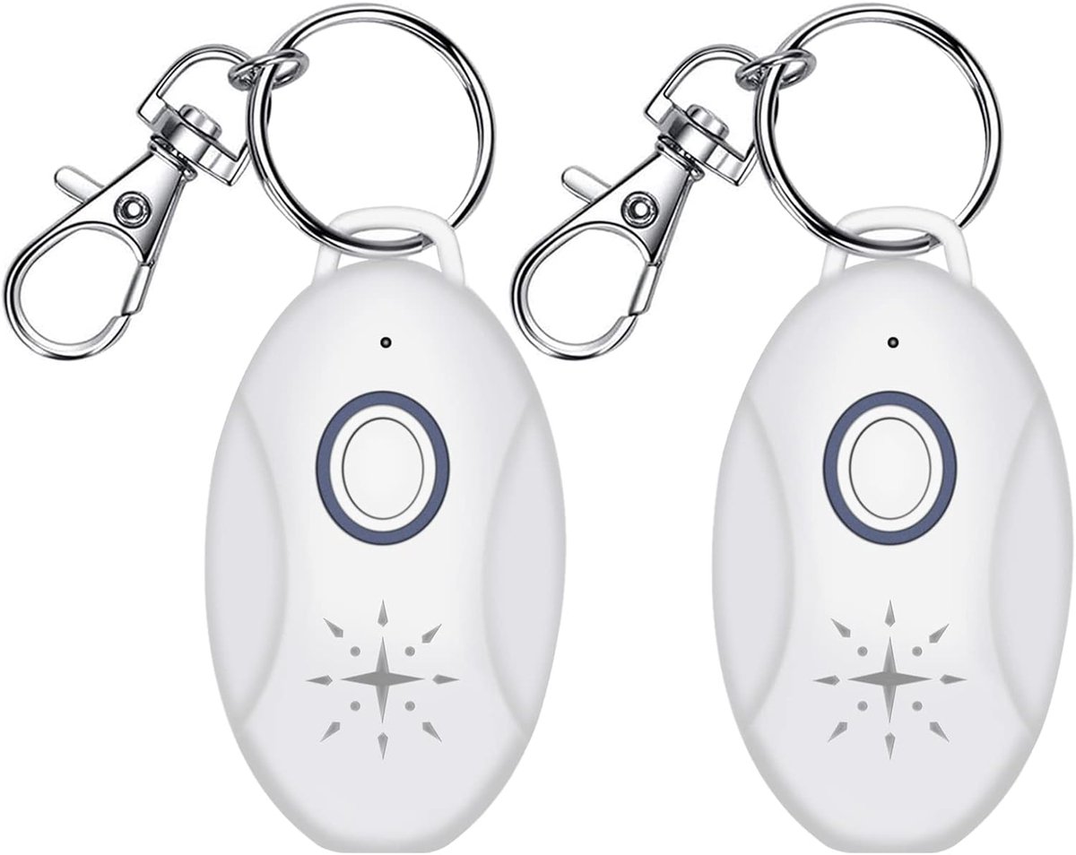 2 Stuks Draagbare Ultrasone muggen bestrijder - ongedierte verjagen met hoge tonen - Inclusief een gratis sleutelhanger en draagkoord. - Ultrasone Ongedierte bestrijder - Neem mee - Niet giftig voor mensen en huisdieren - 6*3.6cm - Wit