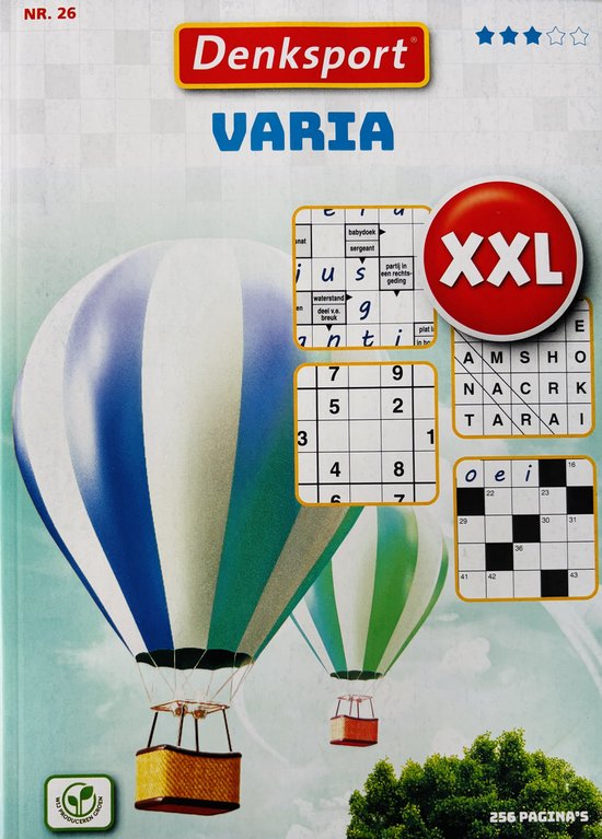 Denksport XXL Vakantieboek - Puzzelboek - Varia puzzels - En vele andere puzzels - Extra dik! Varia puzzelboek - Woordzoeker - Blokletter - Sudoku - Kruiswoord