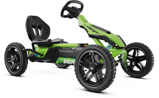 BERG Rally DRT Green Skelter - Soundbox Race - Verstelbare stoel - Schokabsorberende off-road veren - 4+ Jaar - Groen