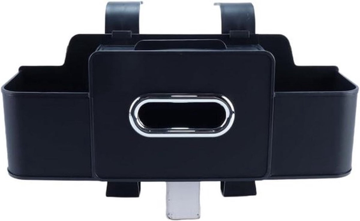 Autostoel Opbergbox - Auto Organizer - Multifunctioneel - Zwart - Opbergtas Rugleuning - Waterbekerhouder - Haak - Geschikt voor Alle Autostoelen - Universeel Model - Multifunctionele Opbergbox voor Auto
