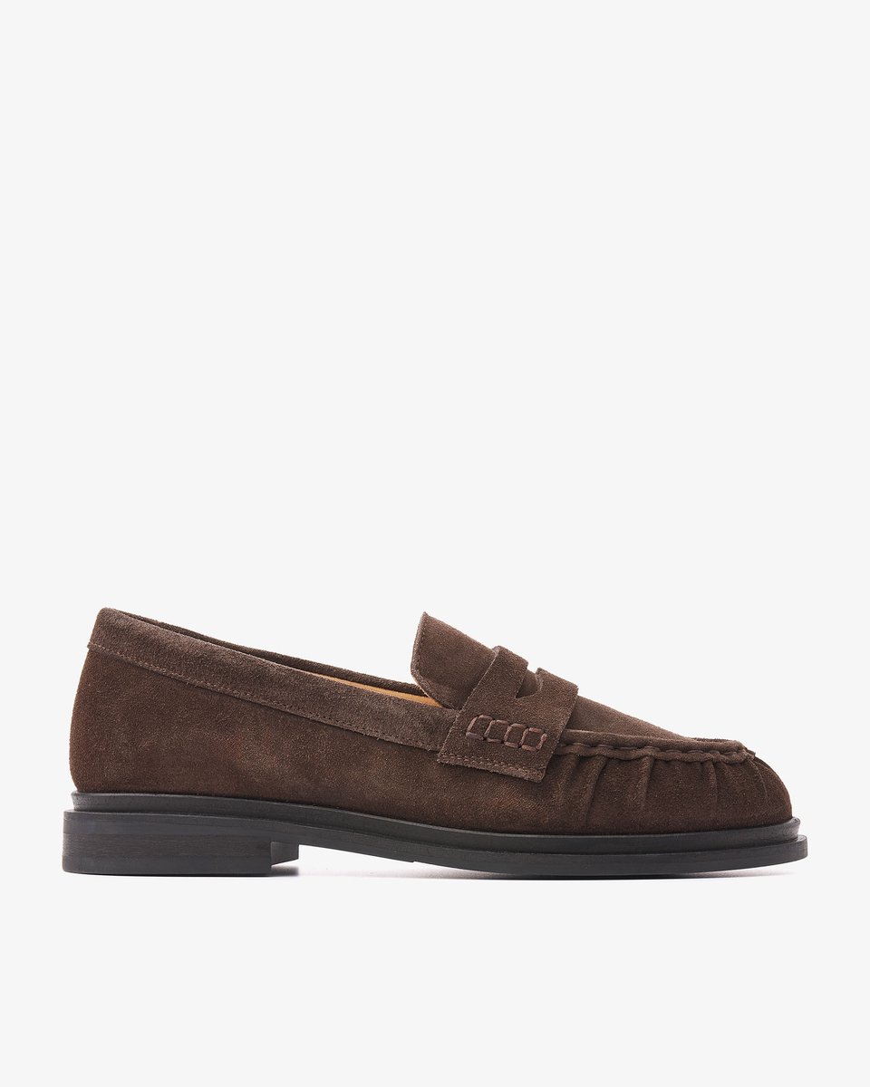 VIA VAI Fae Sarah Loafers Dames - Suède - Bruin - Maat 37,5