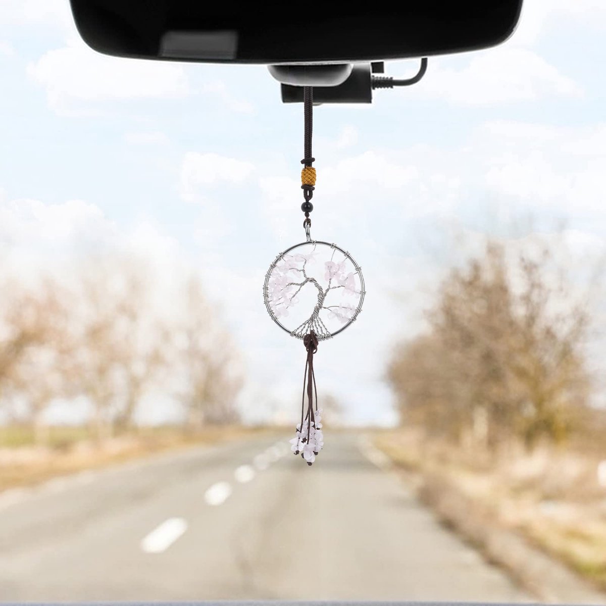 Dailygoods - Hangend Ornament Levensboom voor Auto - Helende Kristal Met 7 Chakra's