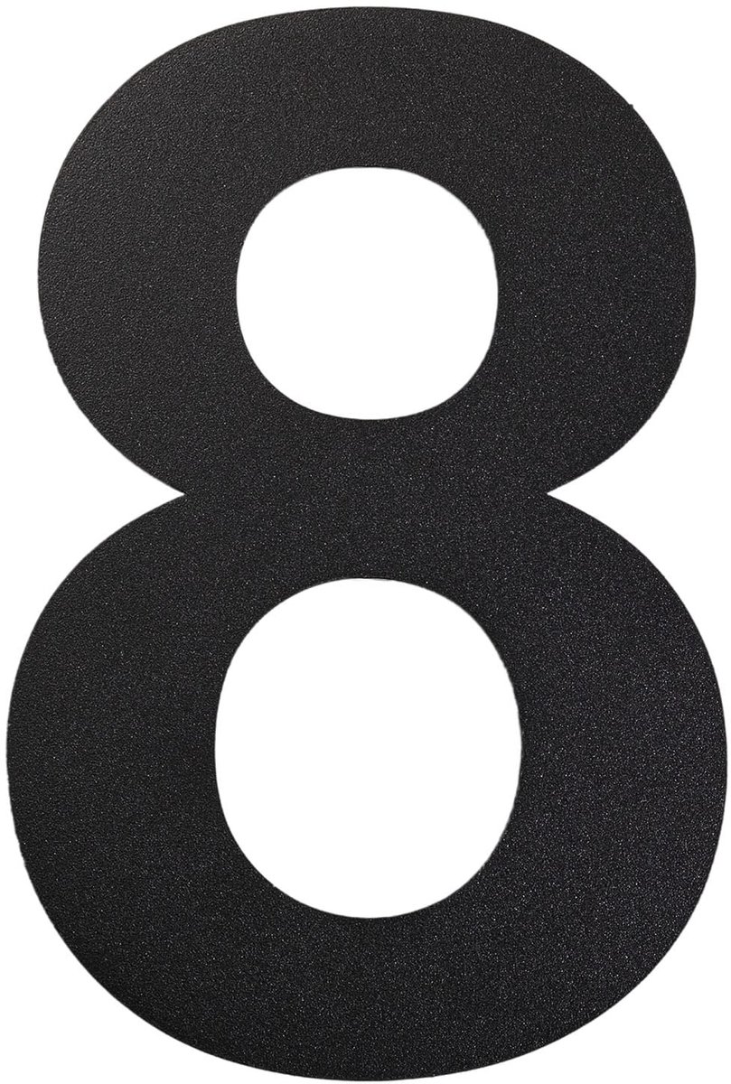 Dailygoods - Roestvrij Stalen Huisnummer 6in/15,3 cm - Modern Zwart Mat Design