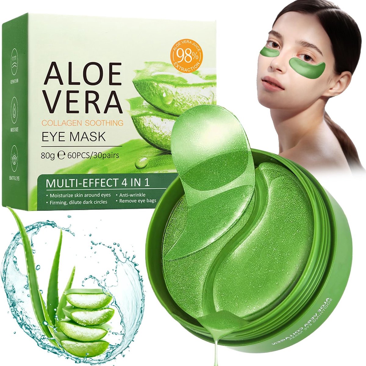 Dailygoods- Oogpads 60 stuks - Hydraterend Oogmasker - Anti-aging Verzorging - Vermindert Zwellingen - Vermindert Donkere Kringen - Verstevigend Effect