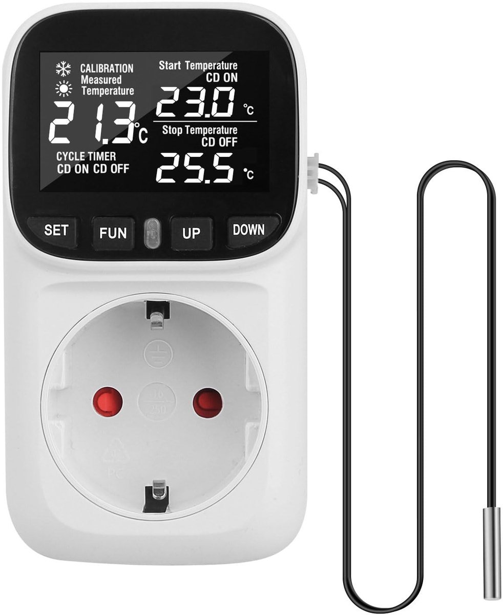 Dailygoods- Temperatuurregelaar Digitale thermostaat met sensor - Temperatuurbewaker - Ver