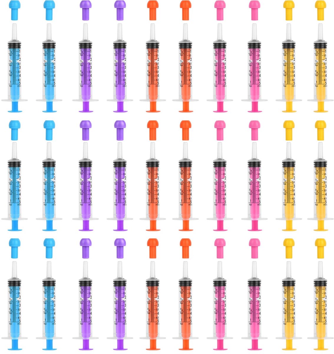 Dailygoods- Wegwerpspuiten 5 ml - 30 Stuks - Kunststof Spuit - Steriele Spuiten - Voederspuit zonder Naald - Veilig en Duurzaam