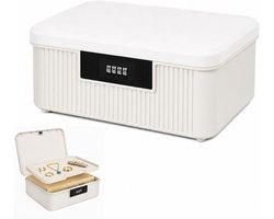 KZQ witte dubbellaagse opbergdoos met cijferslot (9 liter) – Geschikt voor het bewaren van medicijnen, snoep en waardevolle spullen.