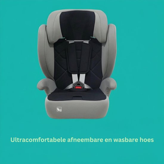 SNJY® Kinderstoel Auto - Kinderzitje Auto - Stoelverhoger voor Auto - 2-in-1 - 100-150 cm - 4-12 Jaar - Zwart van snjy — afbeelding 3