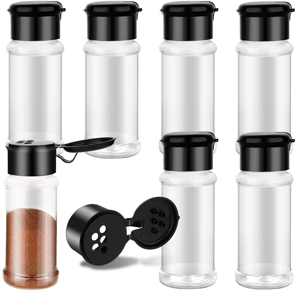 Dailygoods - 6 Pcs Kruidendozen - Transparante Specerijhouder voor Keuken en Camping