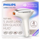 Wit Philips Lumea 9900 Pro IPL-apparaat met accessoires en tas. "Nieuw", "Wereldwijd het nr. 1 IPL-merk".
