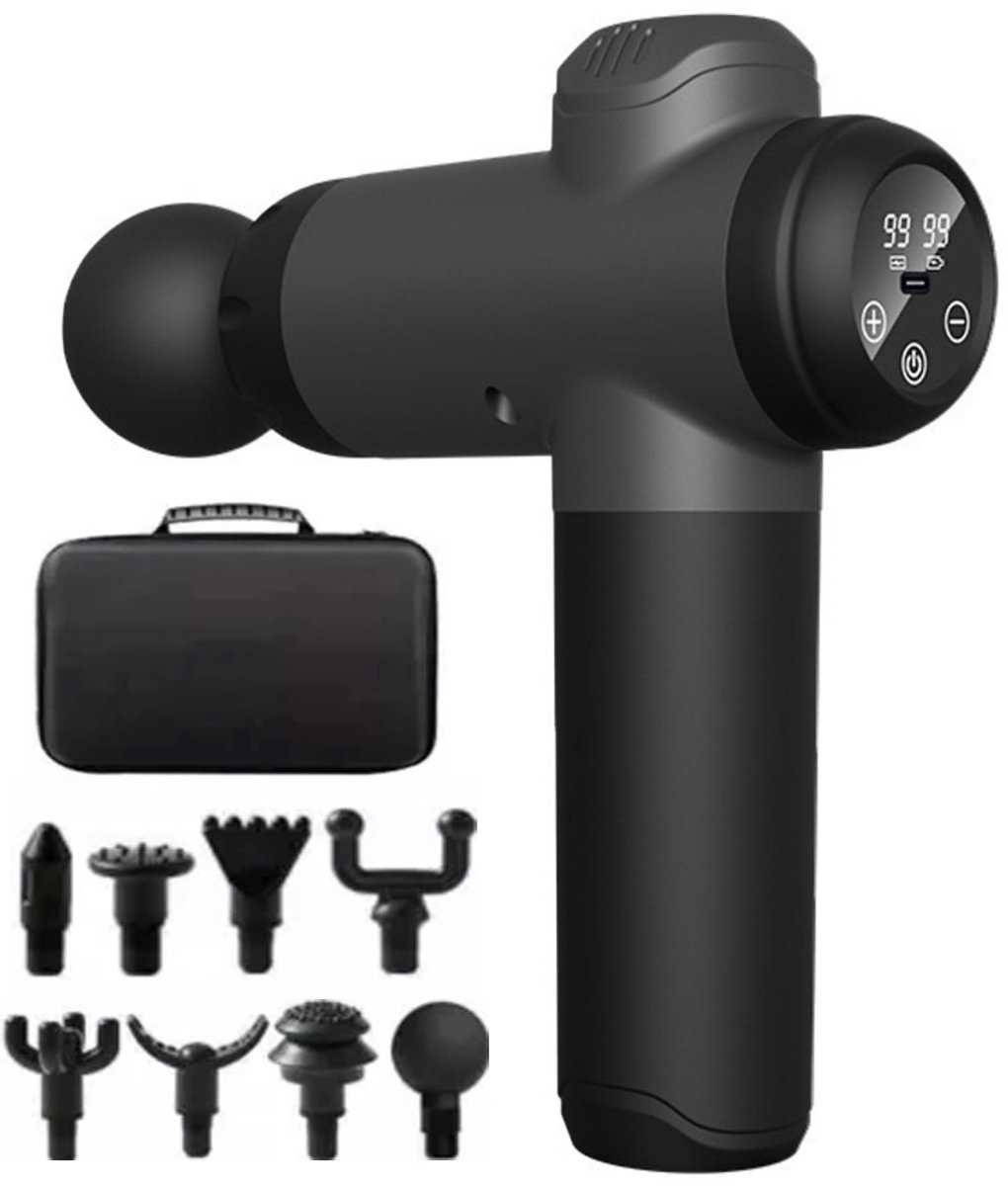 Draagbaar Spiermassagepistool Met 99 Snelheden En 8 Opzetstukken - 4 Uur Batterijduur Lichtgewicht Stille Borstelloze Motor - Perfect Voor Thuis De Sportschool En Op Kantoor