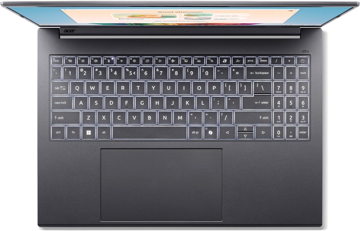 Aspire 16 AI A16-61M-R11Y - Copilot+ - Laptop - 16 inch 120Hz - AMD Ryzen AI 5 - 32GB - 512GB SSD - Verlicht toetsenbord - Grijs thumbnail 5