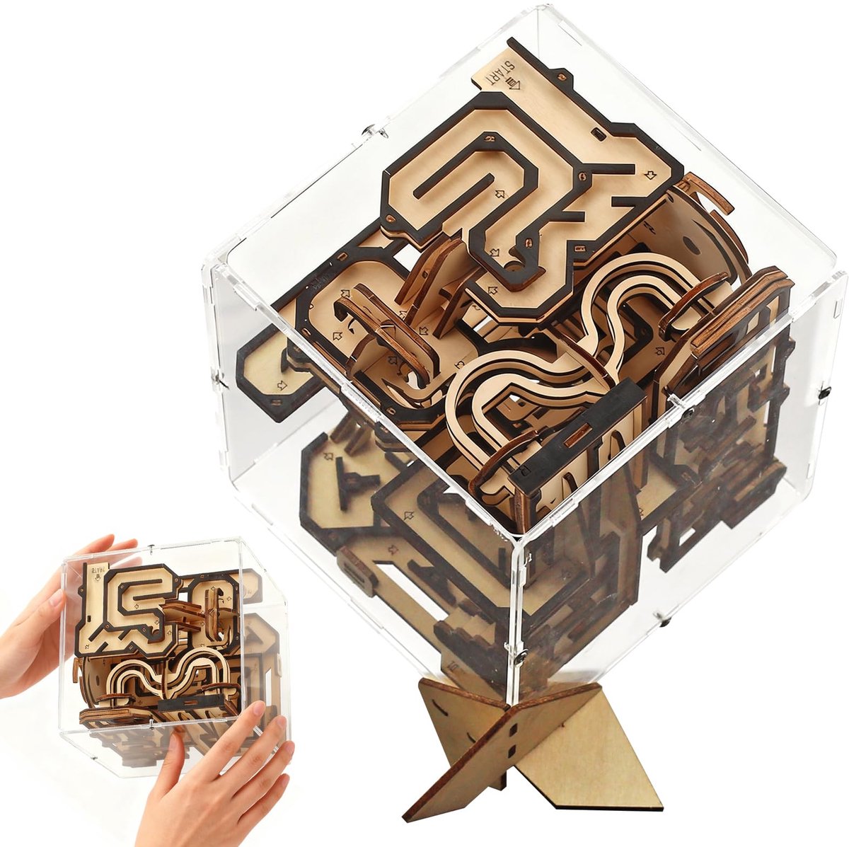 SnelShoppen - 3D Houten Puzzel voor Volwassenen - Nicknack Labyrint Puzzel - Houten Knutselset - Doe-Het-Zelf Bouwset - Perfect Geschenk voor Mannen,