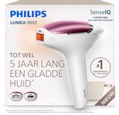 Philips Lumea 9000 met paarse accenten, inclusief accessoiretasje. "Tot wel 5 jaar lang een gladde huid."