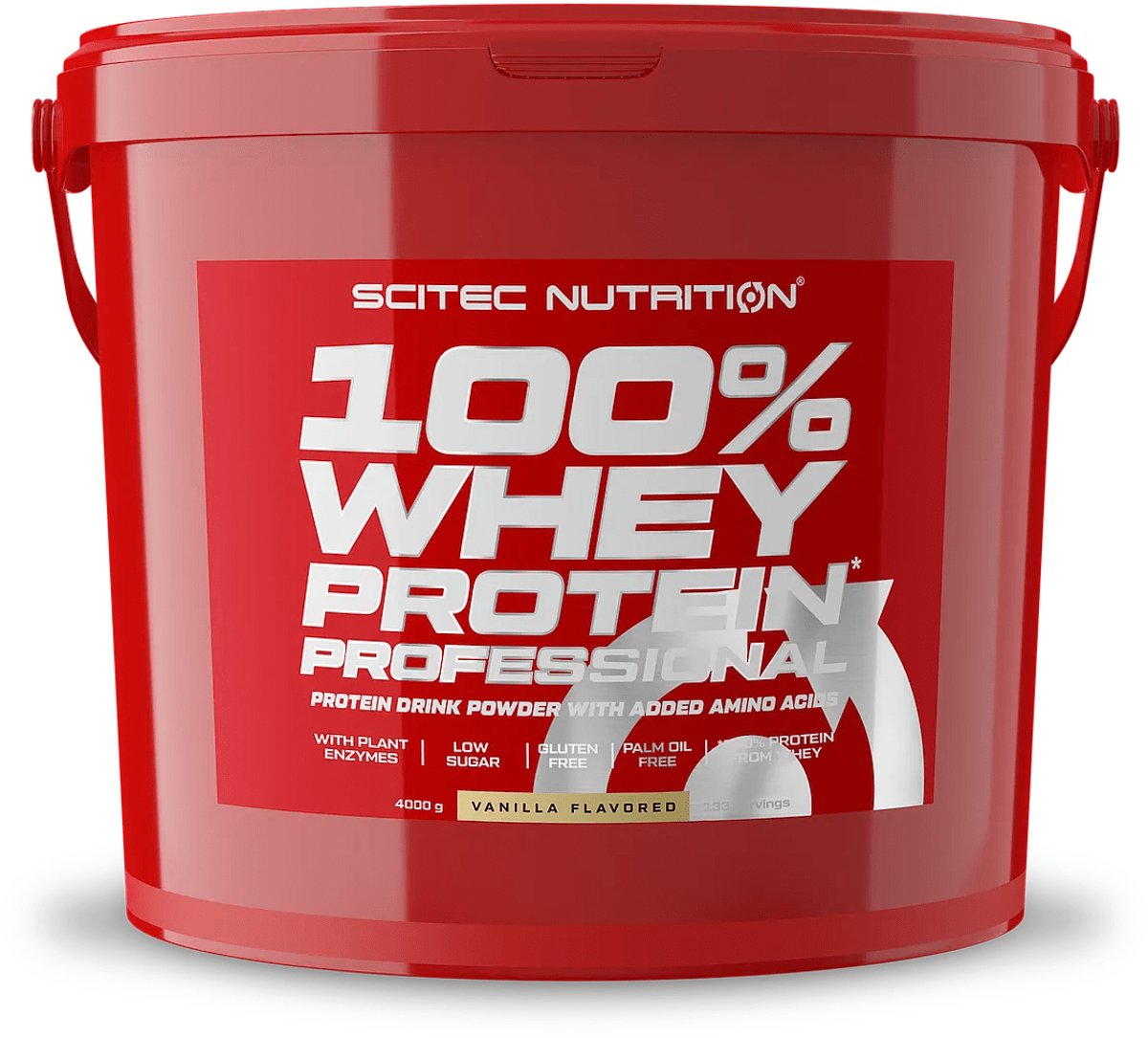Scitec Nutrition® - 100% Whey Protein Professional (4000 gram - Vanilla) - Vanille - 133 eiwitshakes - Premium proteine poeder - eiwitpoeder met aminozuren