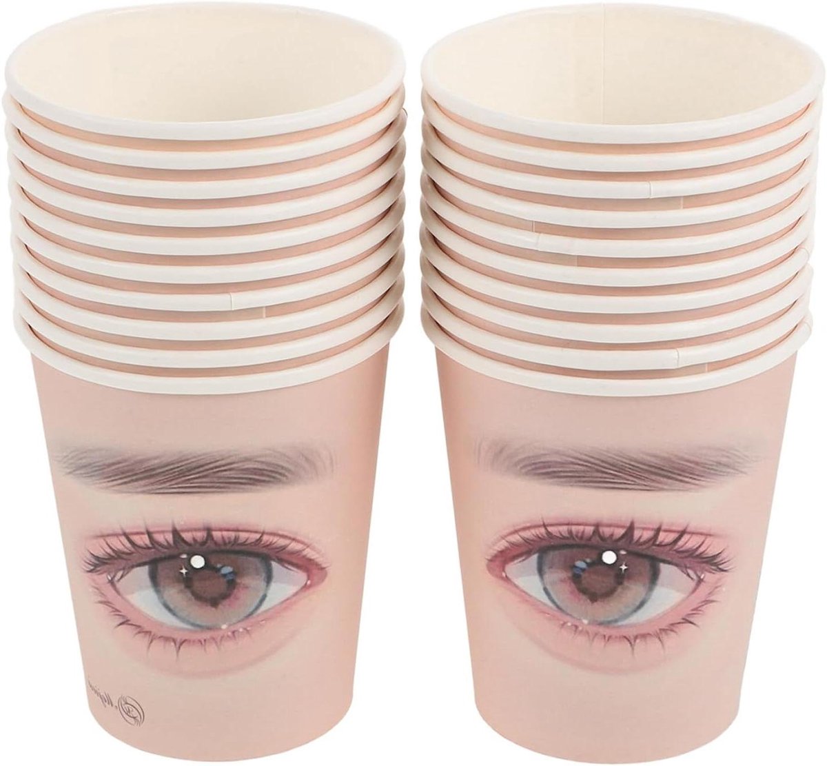 Oefenwimpers Papieren Bekertjes - Wimper Trainingsbekers - Wimperextensions Oefenen - Ergonomisch Ontworpen - 20 Stuks - Roze