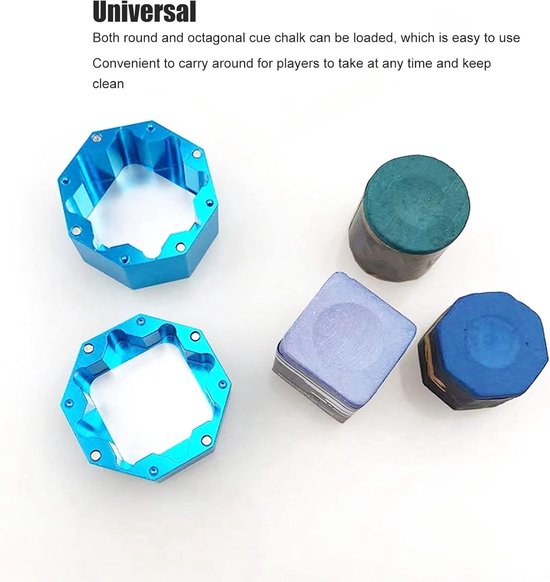 Biljartkrijt Houder - Keu Krijthouder - Biljart Accessoire - Universeel Krijt Compatibel - 3.5 cm Diameter - Blauw — afbeelding 2
