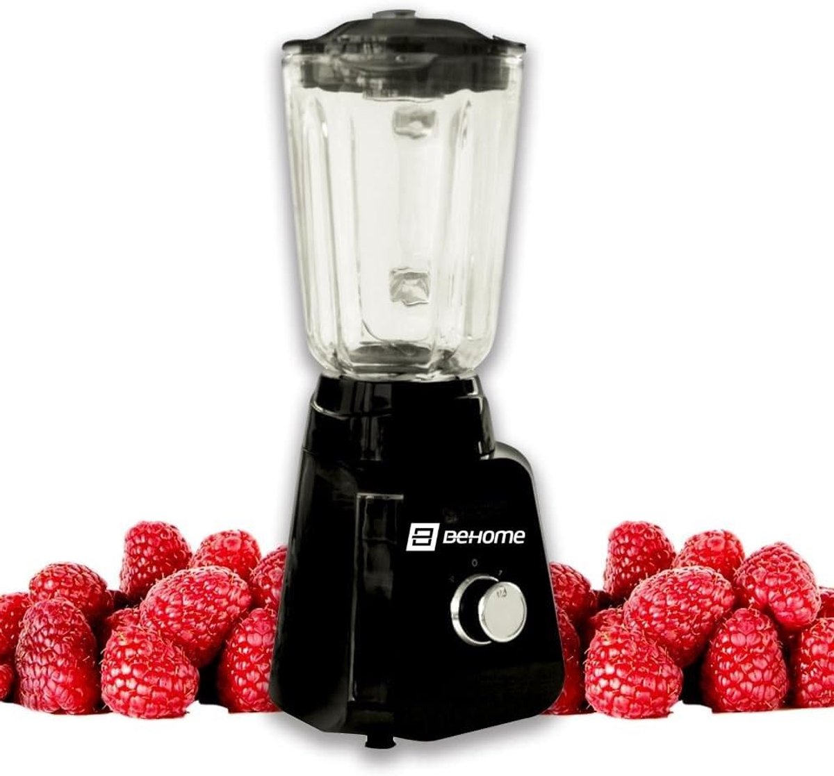 SnelShoppen - Mixer met Glazen Beker 1,5L - 2 Snelheden & Pulse Blender Functie - Roestvrijstalen Lemmet - Antislip Voeten - 400W Zwart voor Keuken &