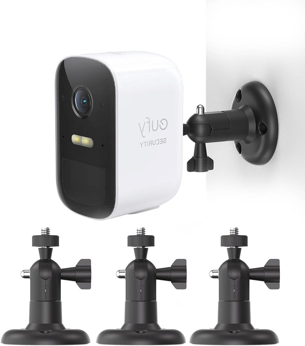Camera Wandhouder - Bevestigingsbeugel Beveiligingscamera - Beveiliging Monteren - 360 Graden Verstelbaar - 2 stuks - Wit
