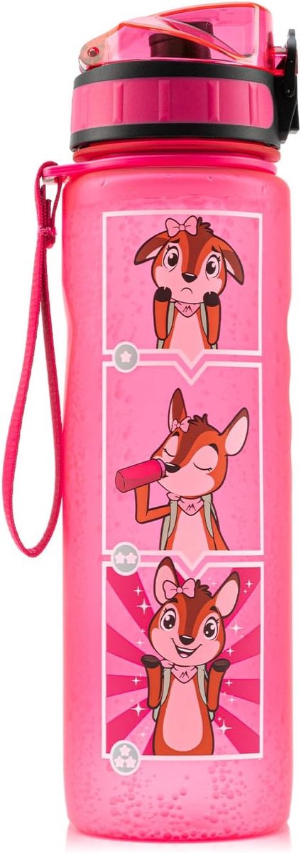 SnelShoppen - Drinkfles voor Kinderen 600 ml - BPA-vrij, Motiverend Ontwerp, Perfect voor School, Sport en Kleuterschool - Voor Jongens en Meisjes