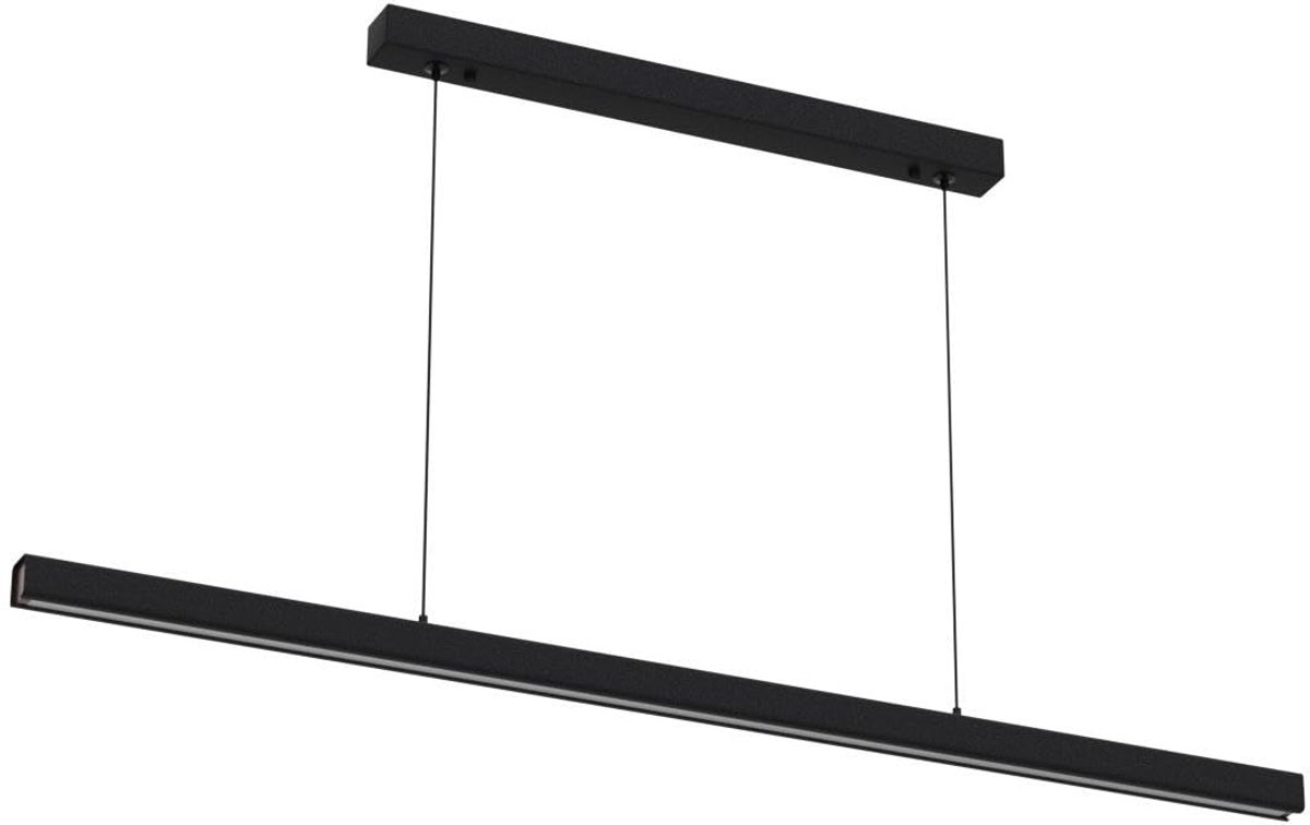 SnelShoppen - Dimbare LED-hanglamp zwart moderne hanglampen met afstandsbediening, in hoogte verstelbaar, lineair ontwerp, kroonluchter voor eettafel,