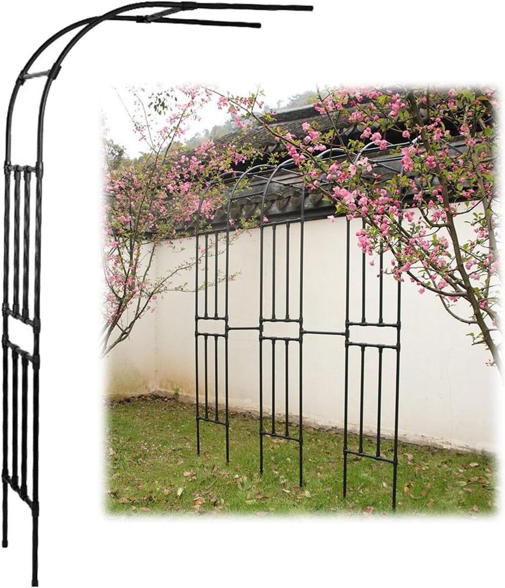 Halve Rozenboog - Tuinboog Prieel - Planten Ondersteunen - Stalen Buis Constructie - 200x240cm - Zwart