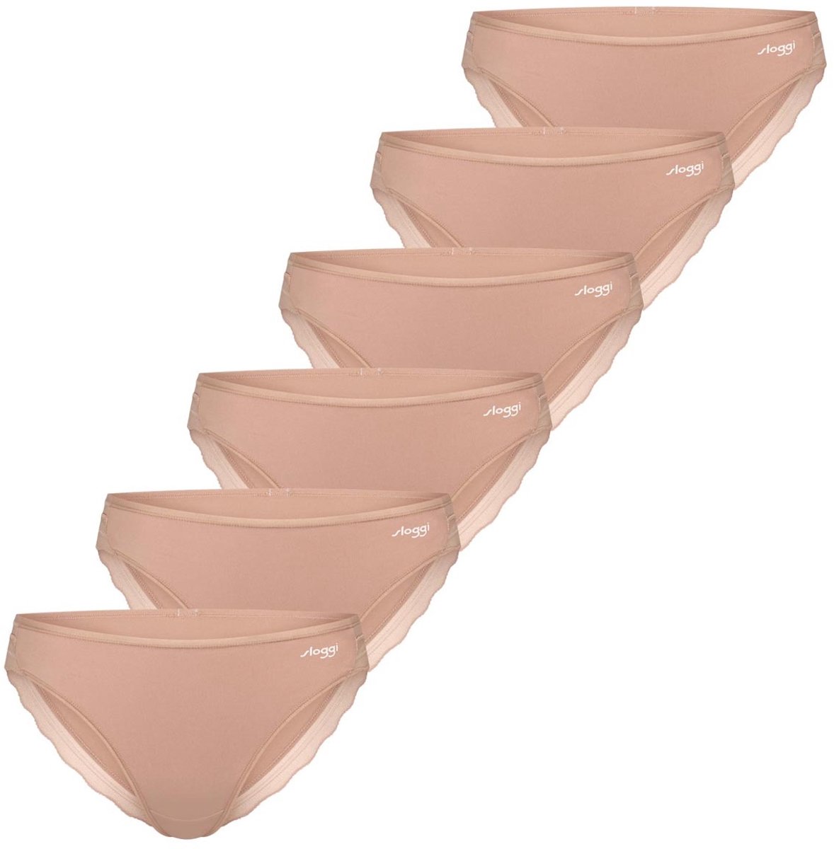 sloggi Dames taille pants 6 pack Go Blush