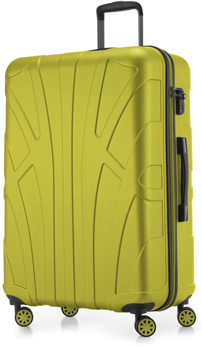 SnelShoppen - Grote koffer 76 x 53 x 31 cm ABS harde schaal uitbreidbaar (96-110 L) met TSA slot, 4 dubbele wielen en telescopische handgreep voor rei