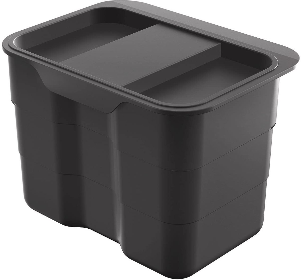SnelShoppen - Biologische Vuilnisemmer Klein met Deksel, Hangende Afvalemmer 4,2 Liter, Donkergrijs Kunststof, Perfect voor Keuken, Tuin, Camping en K